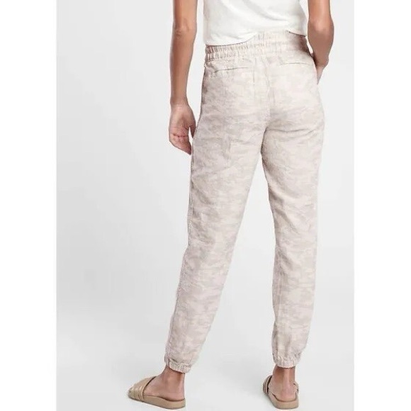 Athleta Cabo Tide Linen Jogger - 10 - Women's pants tan neutral camo beach - Picture 2 of 16